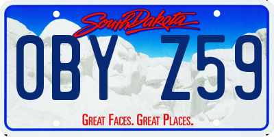 SD license plate 0BYZ59