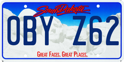 SD license plate 0BYZ62