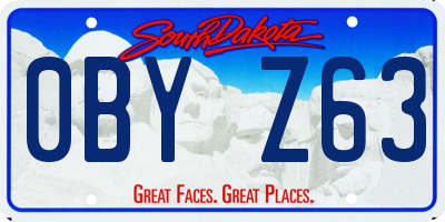 SD license plate 0BYZ63
