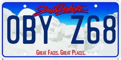 SD license plate 0BYZ68