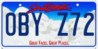 SD license plate 0BYZ72