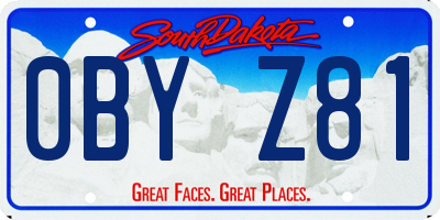 SD license plate 0BYZ81