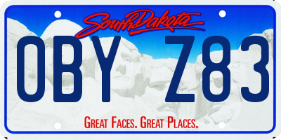SD license plate 0BYZ83