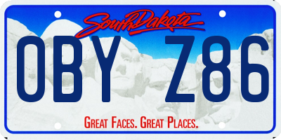 SD license plate 0BYZ86
