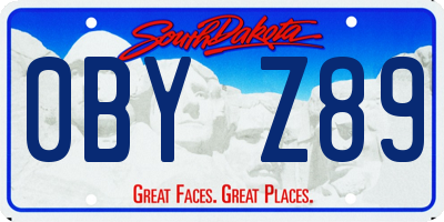 SD license plate 0BYZ89
