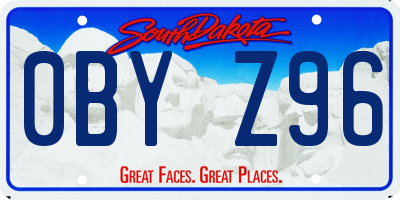 SD license plate 0BYZ96