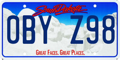SD license plate 0BYZ98