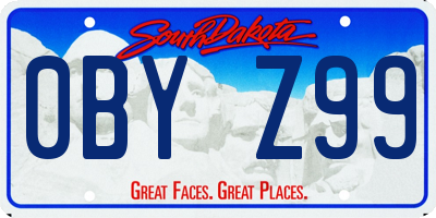 SD license plate 0BYZ99
