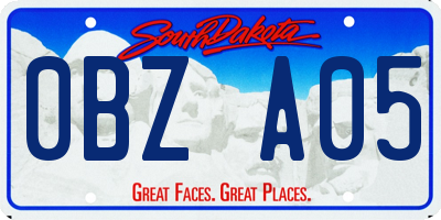 SD license plate 0BZA05