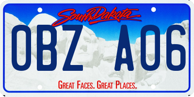 SD license plate 0BZA06