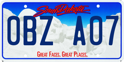 SD license plate 0BZA07