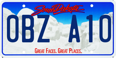 SD license plate 0BZA10