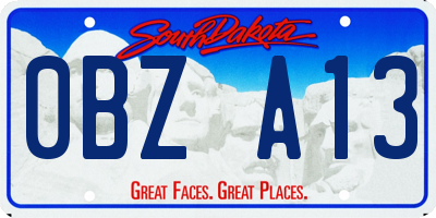 SD license plate 0BZA13