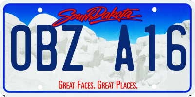 SD license plate 0BZA16