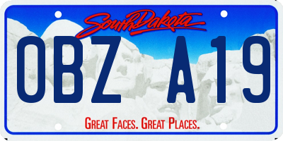 SD license plate 0BZA19