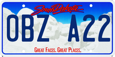 SD license plate 0BZA22