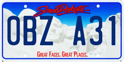 SD license plate 0BZA31
