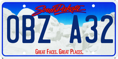 SD license plate 0BZA32