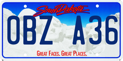 SD license plate 0BZA36