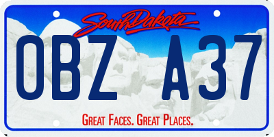 SD license plate 0BZA37