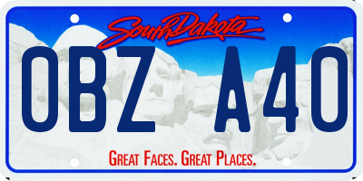 SD license plate 0BZA40