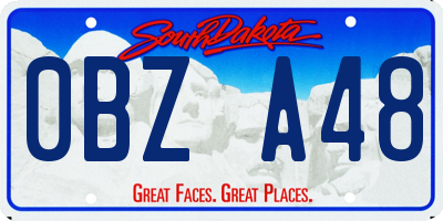 SD license plate 0BZA48