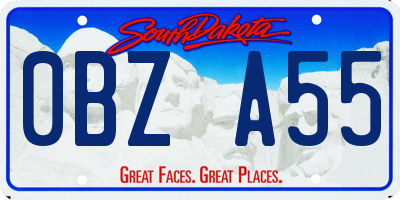 SD license plate 0BZA55