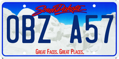 SD license plate 0BZA57
