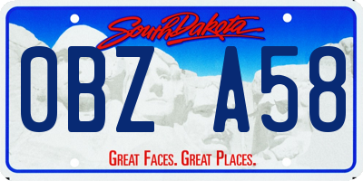 SD license plate 0BZA58