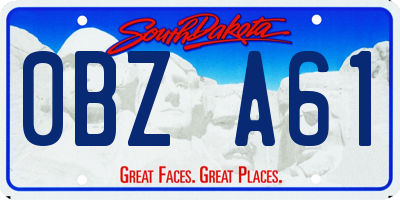 SD license plate 0BZA61