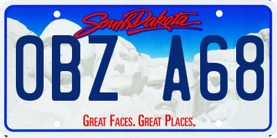 SD license plate 0BZA68