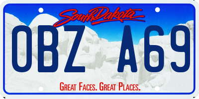 SD license plate 0BZA69