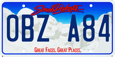 SD license plate 0BZA84