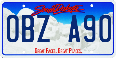 SD license plate 0BZA90