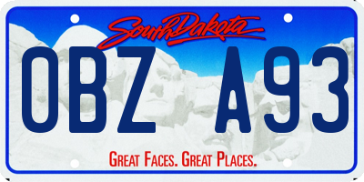 SD license plate 0BZA93