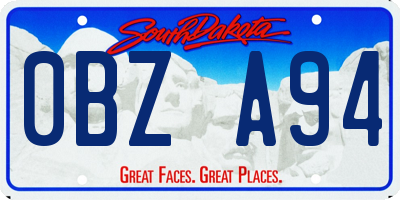 SD license plate 0BZA94
