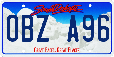 SD license plate 0BZA96