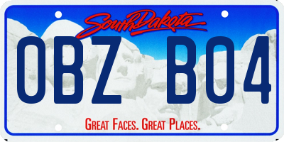 SD license plate 0BZB04