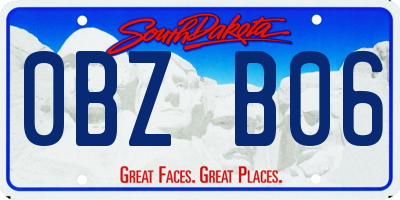 SD license plate 0BZB06