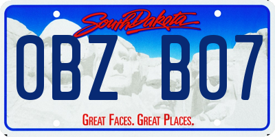 SD license plate 0BZB07