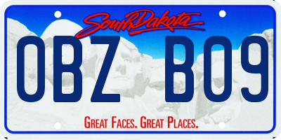 SD license plate 0BZB09