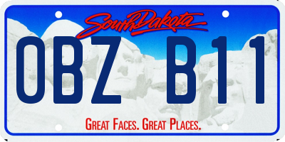 SD license plate 0BZB11