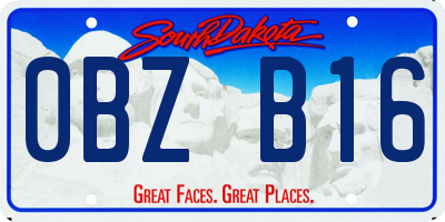SD license plate 0BZB16