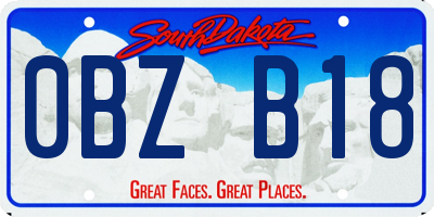 SD license plate 0BZB18
