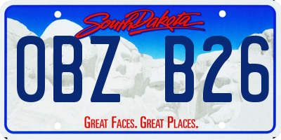 SD license plate 0BZB26