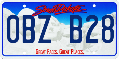 SD license plate 0BZB28