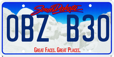 SD license plate 0BZB30