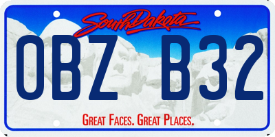 SD license plate 0BZB32