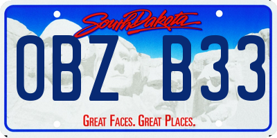 SD license plate 0BZB33