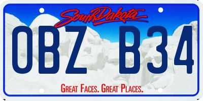 SD license plate 0BZB34